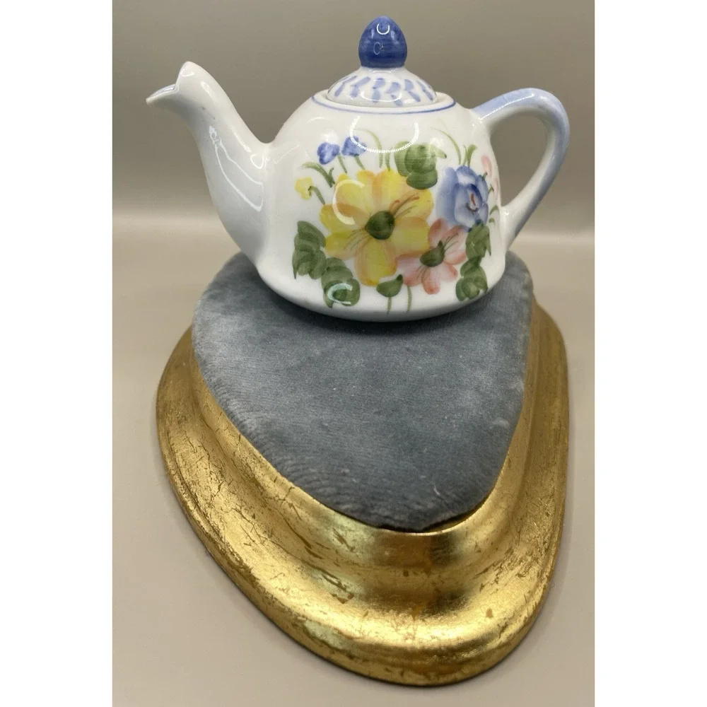 Miniature Hand painted Teapot Andrea By Sadek